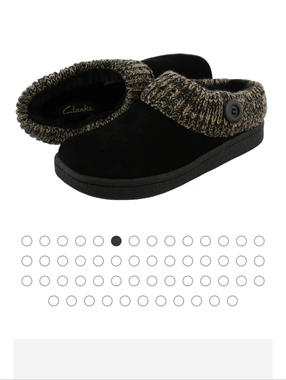 Clarks Women's 7 Black Suede Slip-On Clog with Marled Knit Cuff